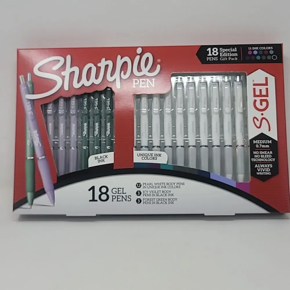 Sharpie Gel Pens Fashion Barrels 11 Colors Multicolored S-Gel 18pk 3 Barrel